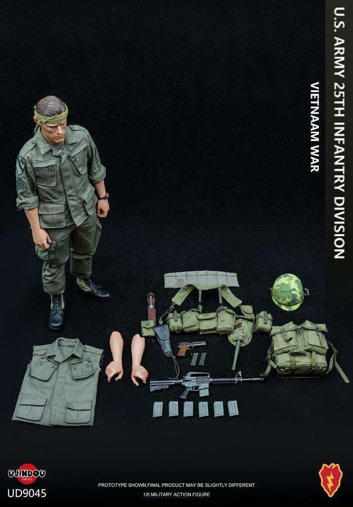 1:6 Ujindou Vietnam US Army 25th Infantry Division OD Green T-Shirt 12" Figures