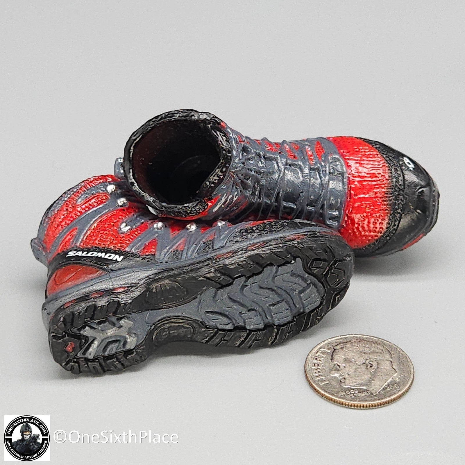 1:6 scale Easy Simple ZERT Red Salomon Hiking Boots (Peg Type) for 12" Figures