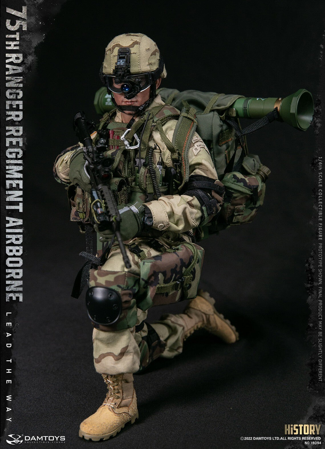 1:6 scale DamToys 75th Ranger Regiment Airborne Male Nude Body for 12" Figures