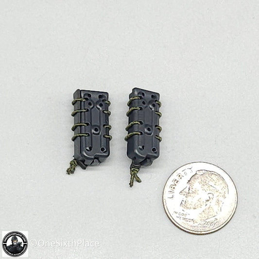 1:6 Easy & Simple PMC Gray Taco Pistol Mag Pouches (x2) for 12" Figures 06036E