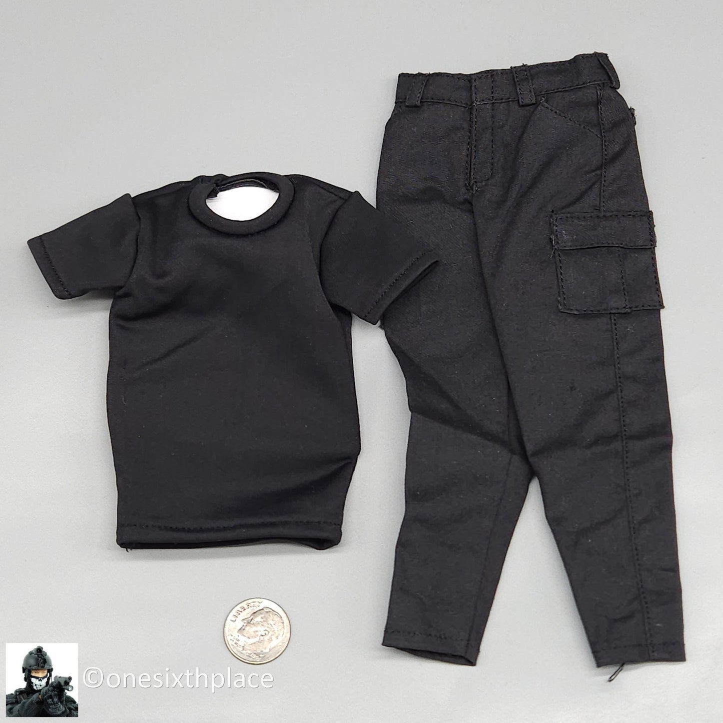 1:6 Present Toys Punishman Frank Punisher Black Shirt & Pants for 12" Figures