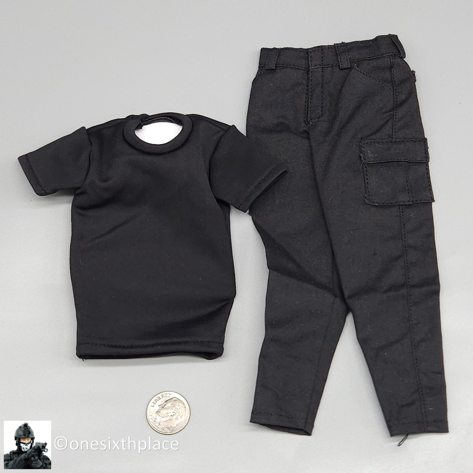 1:6 Present Toys Punishman Frank Punisher Black Shirt & Pants for 12" Figures