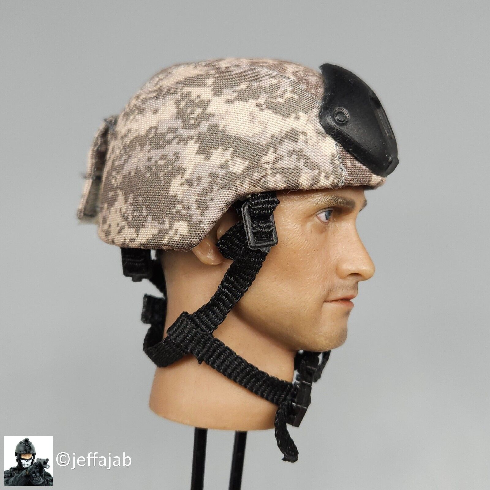 1:6 Very Hot Toys MICH Helmet w/ ACU Camo Cover for 12" Figures