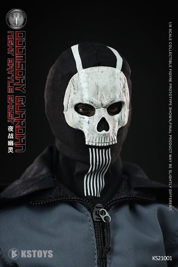 1:6 KSToys Doomsday Guardian Mens Black Tactical Gloved Hands for 12" Figures