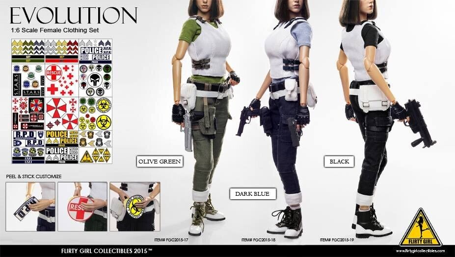 1:6 Flirty Girl Evolution Female Custom Patch Set 12" Figures RPD Punisher Medic