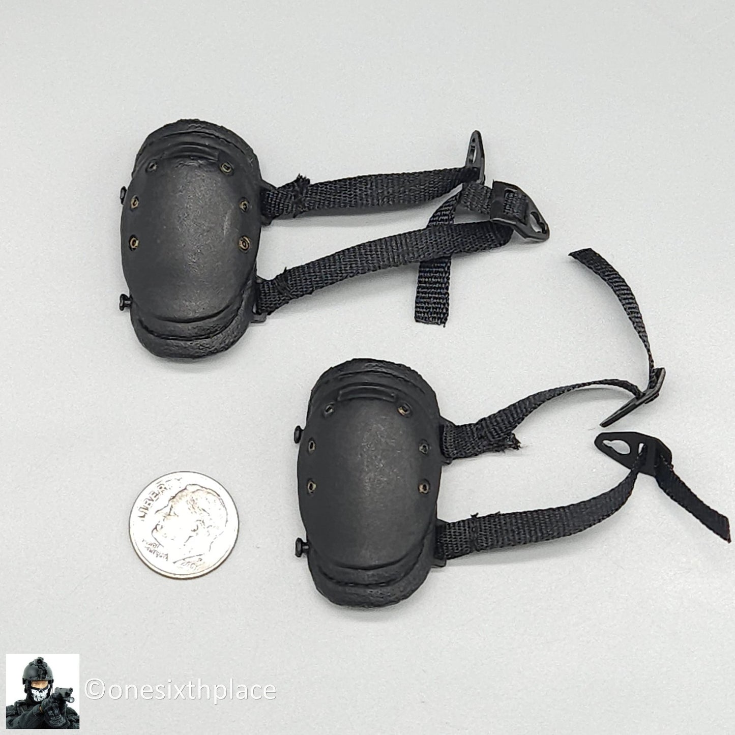 1:6 scale BBI GSG-9 Konrad Black Knee Pads for 12" Figures