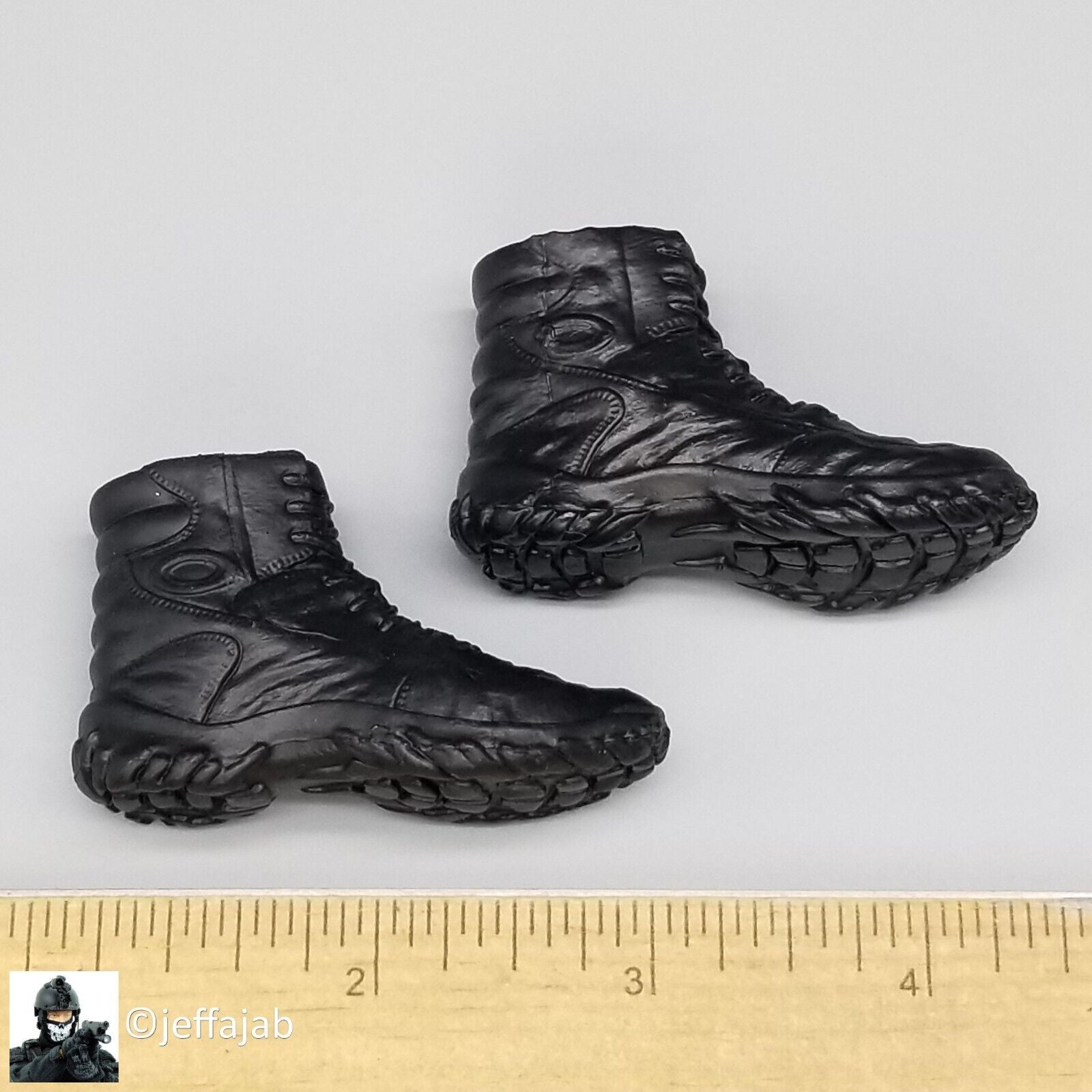 1:6 Very Hot Toys CQB Black Tactical Boots for 12" Figures VHT CIA PMC