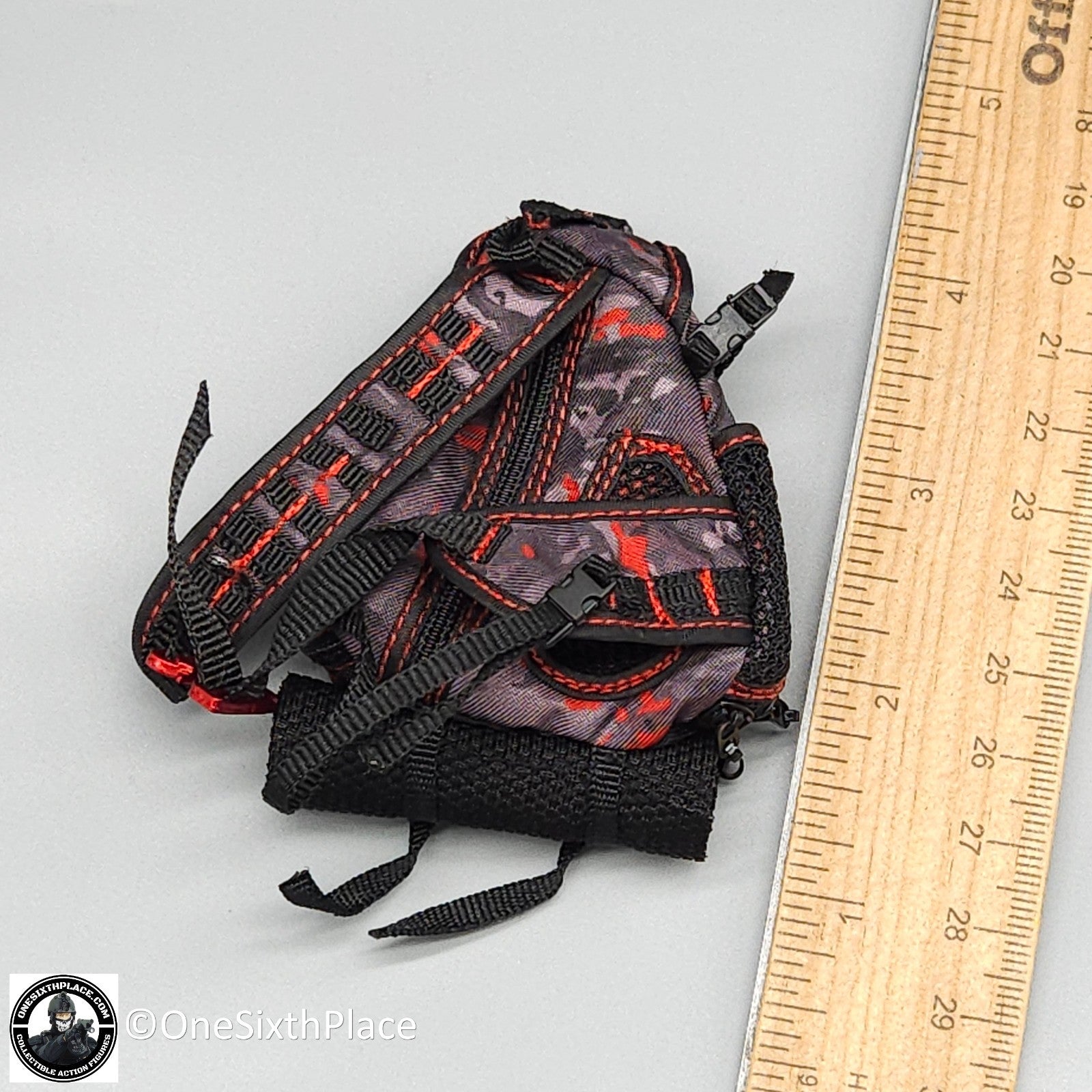 1:6 scale Fire Girl Female CQB Tactical Agent Grey Multicam Backpack 12" Figure