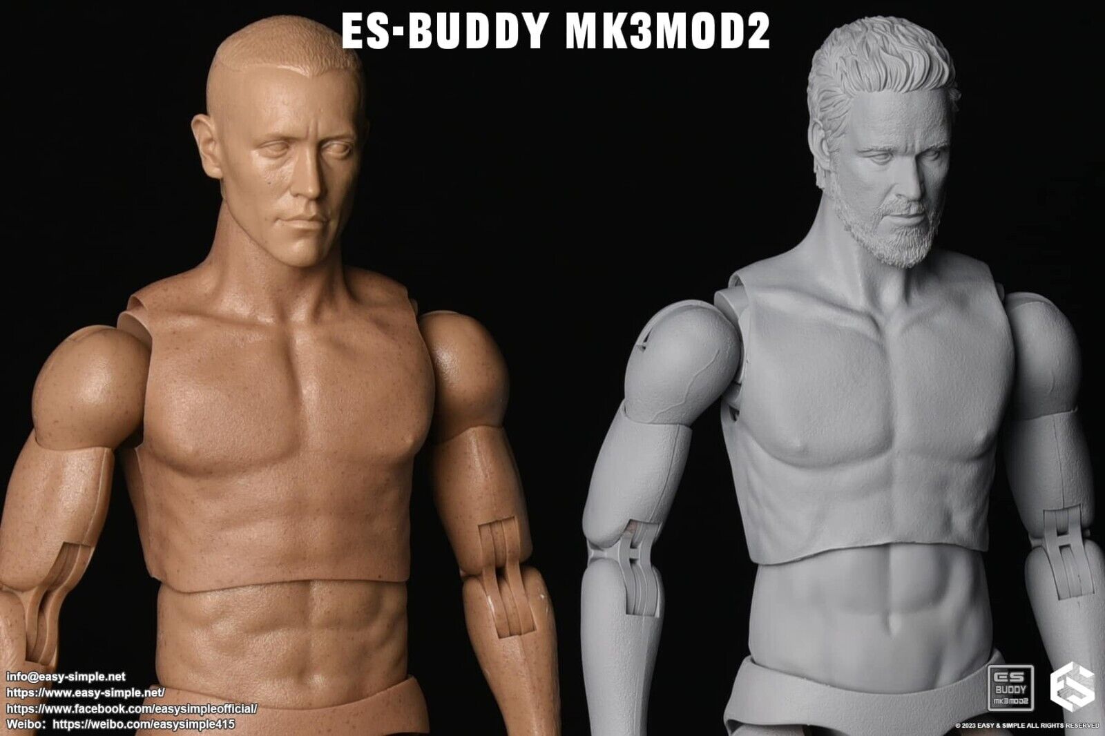 1:6 Easy & Simple MK3Mod2 Male Nude Body NEW STYLE for 12" Figures