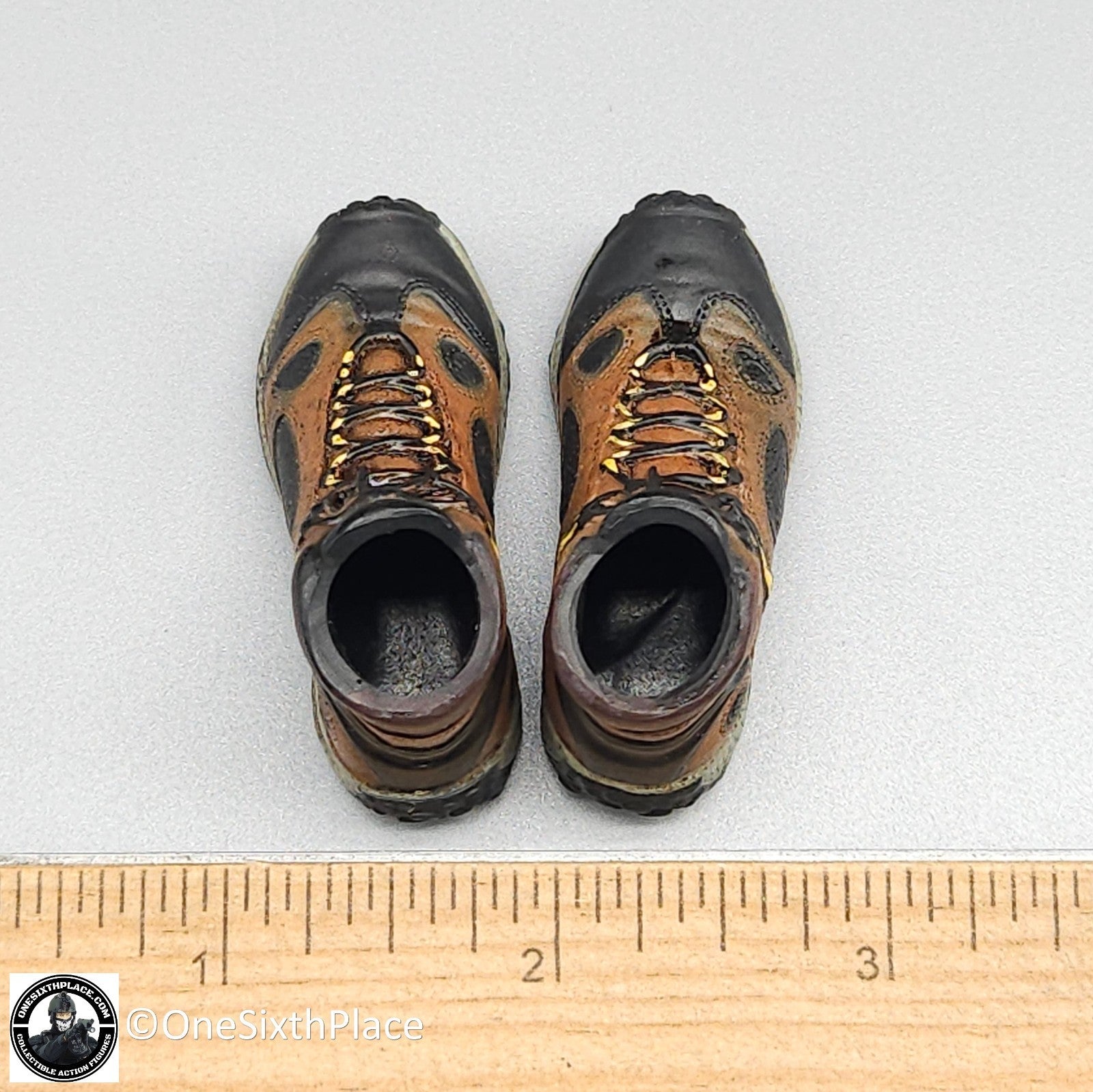 1:6 scale BBI Molded Hiking Boots for Feet for 12" Figures
