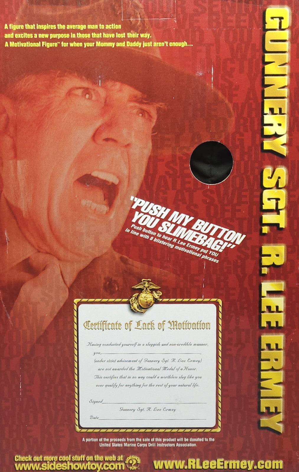 1:6 scale Sideshow Talking USMC Gunnery Sgt. R Lee Ermey Male Body 12" Figure