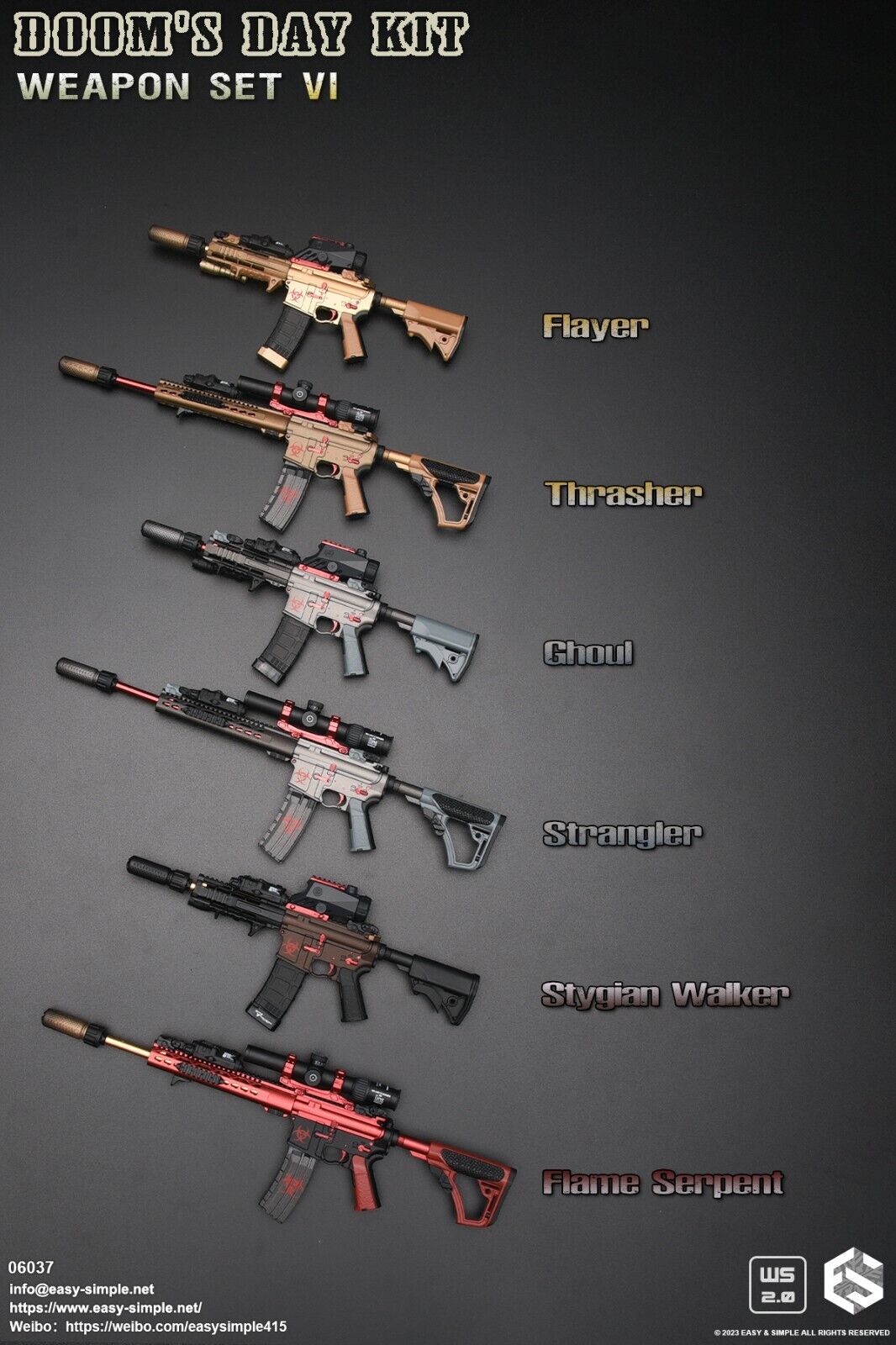 1:6 scale Easy & Simple Doom's Day Kit Weapon Set VI Ver D Strangler 06037D