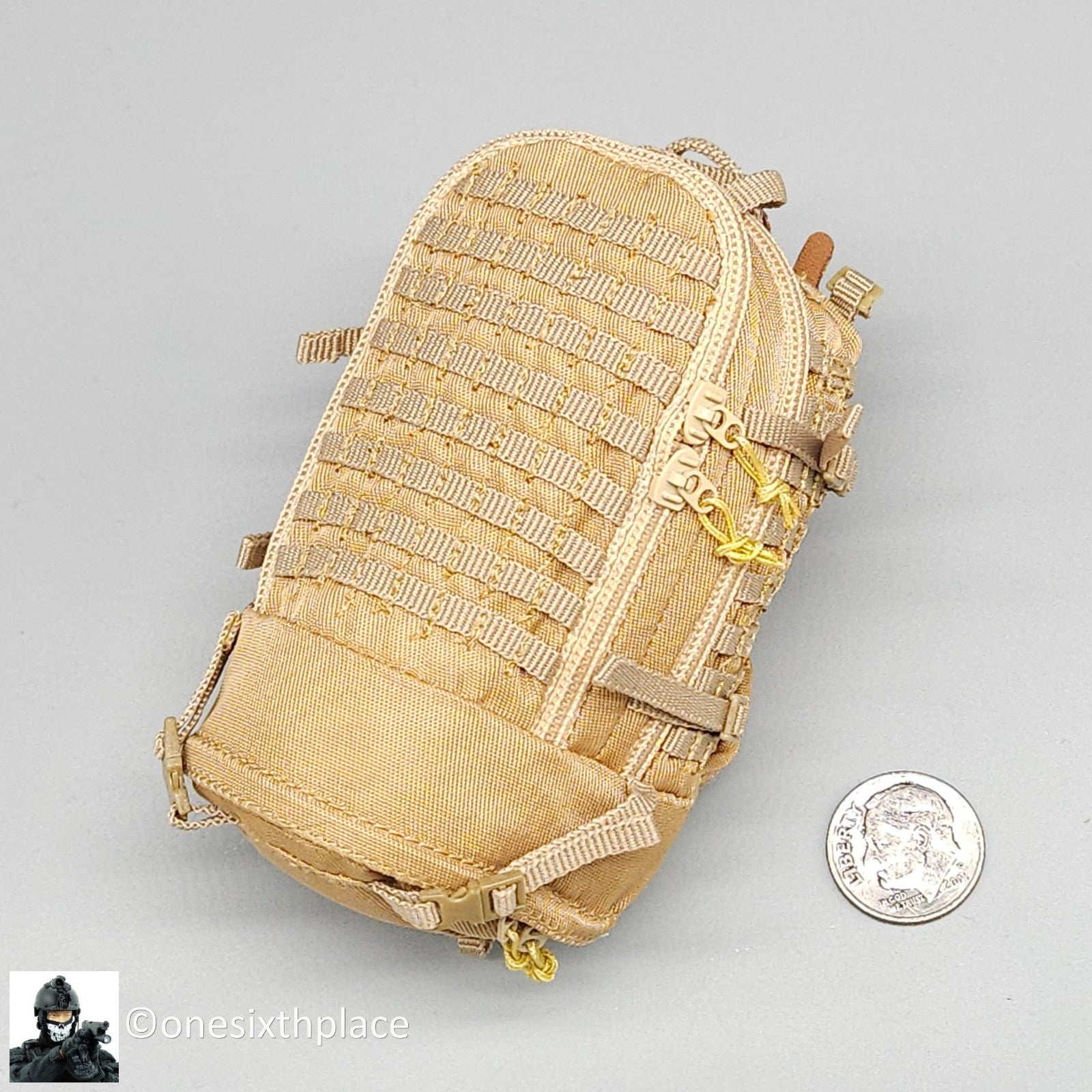 1:6 Scale Flagset Female USMC Dog Trainer Tan Backpack for 12" Figures