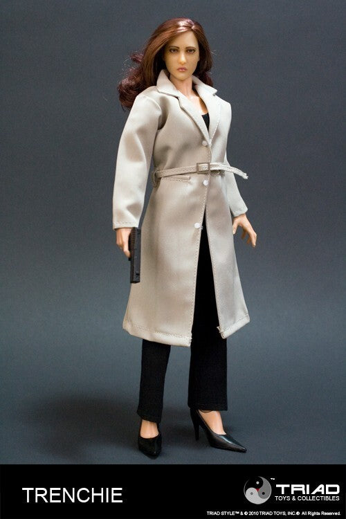 1:6 Triad Toys Cream Trenchie Female Trench Coat for 12" Figures