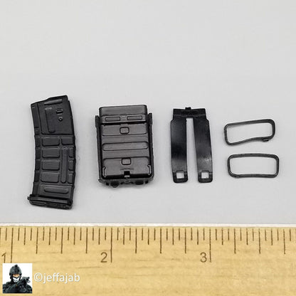 1:6 Very Hot Toys CQB Black FAST Mag Rifle Pouch w/ Ammo (x1) for 12" Figures