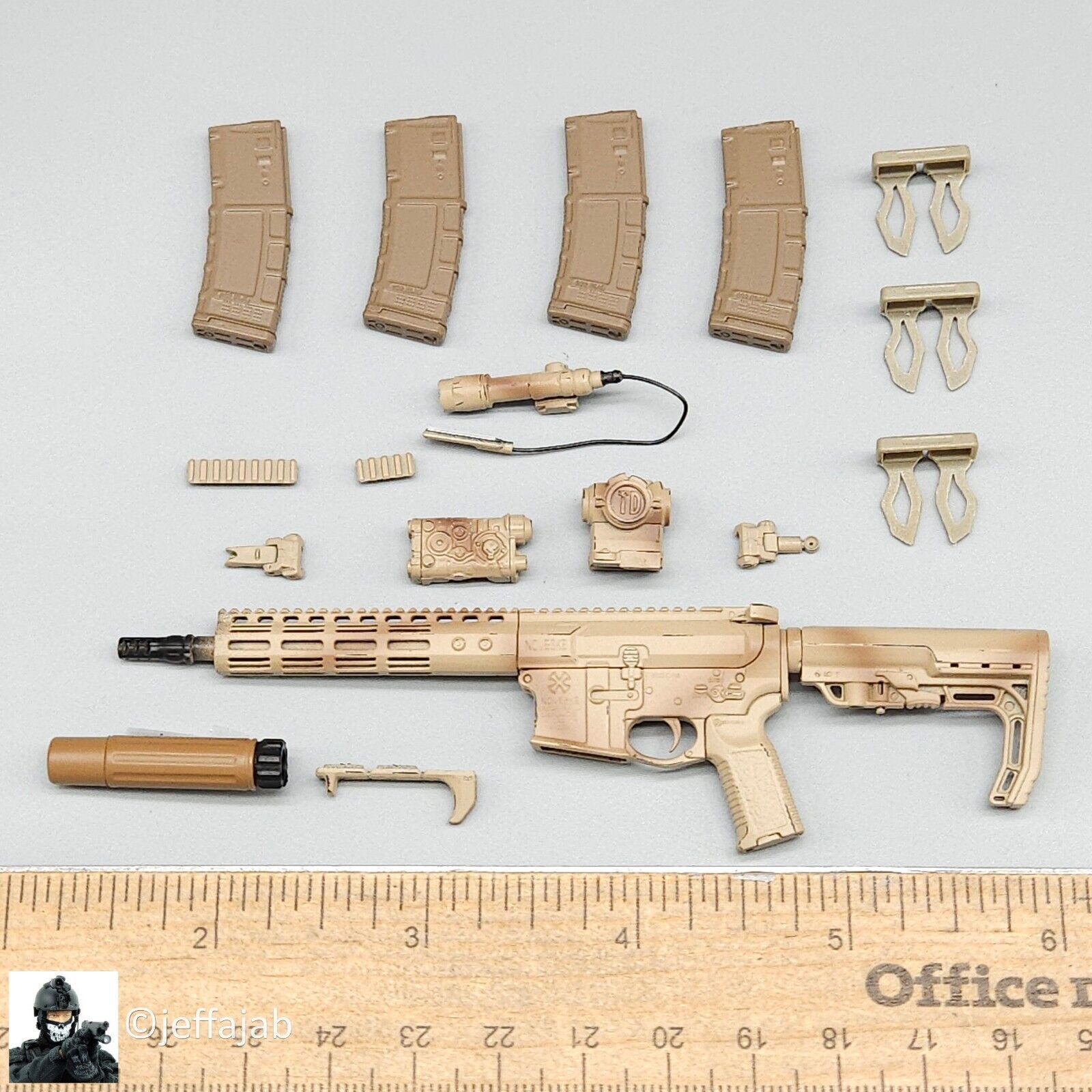 1:6 Easy & Simple CBRN Assault Team Special Ver. M4 Rifle Set for 12" Figures