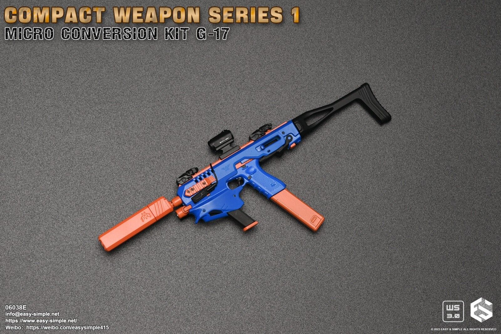 1:6 scale Easy & Simple Compact Weapons #1 - Micro Conversion Set E Blue PDW
