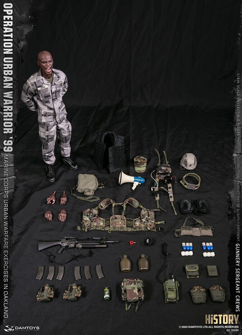 1/6 scale DamToys USMC Crews Speed Lace Combat Boots (Foot Type) for 12" Figure