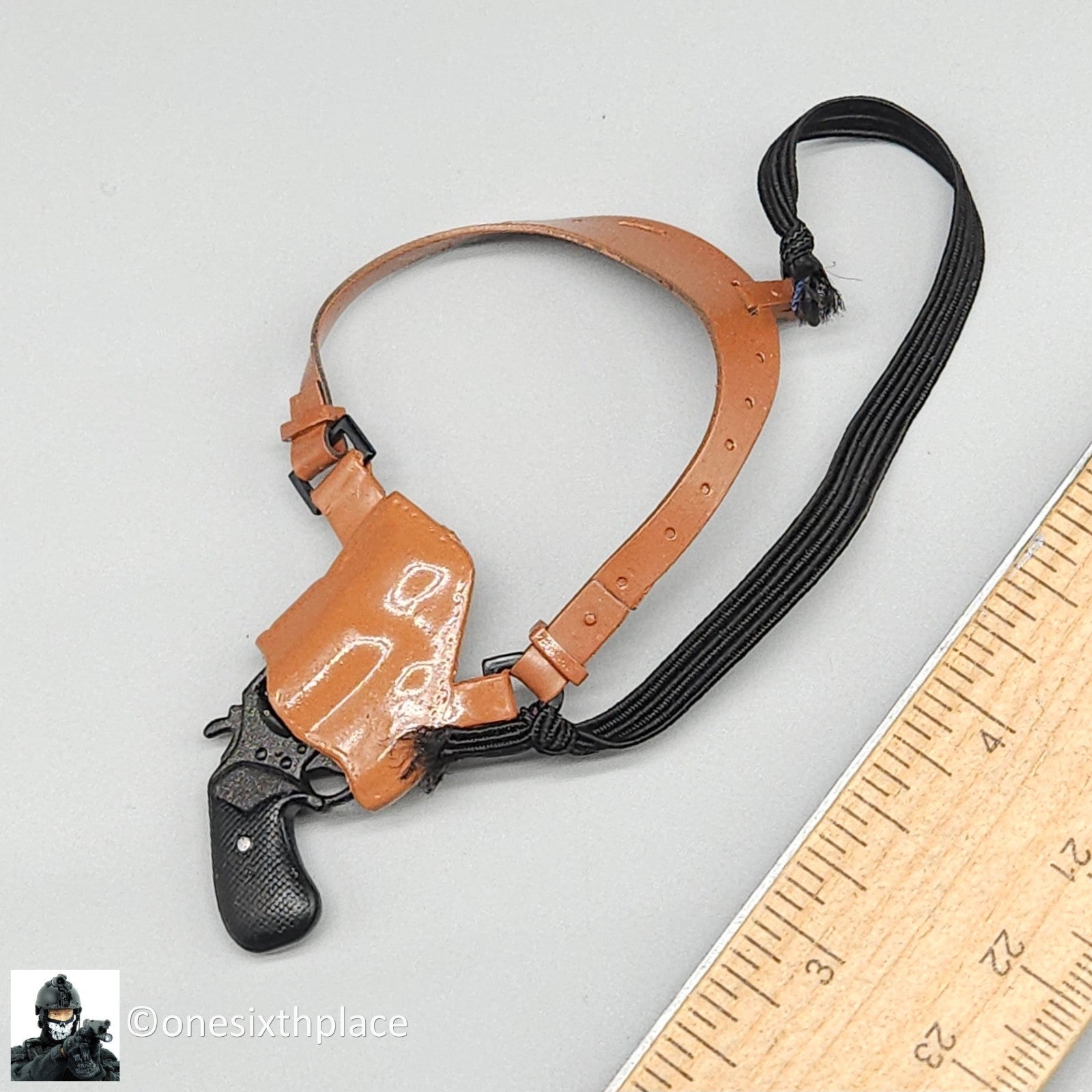 1:6 scale BBI Metal .38 Snub Revolver Pistol w/ Shoulder Holster for 12" Figures