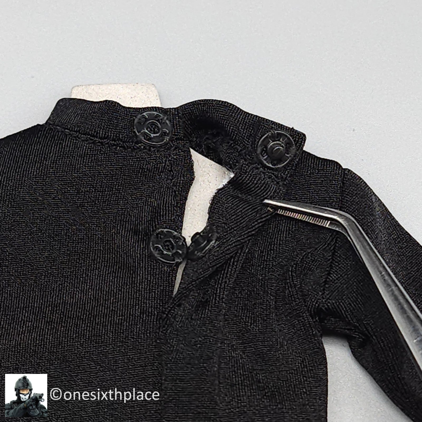 1:6 scale Triad Toys Mens Basic Black Long Sleeve Shirt for 12" Figures