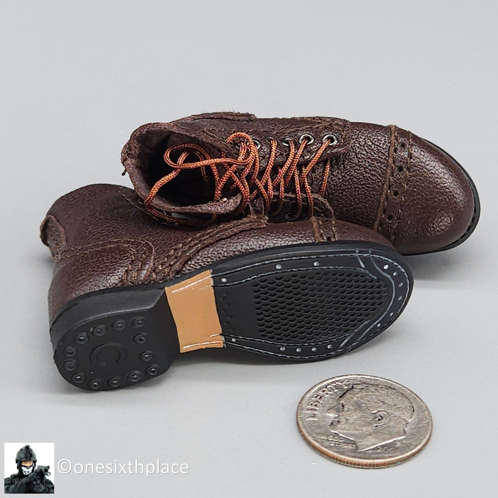 1:6 Scale DiD WWII US 2nd Ranger Battalion Medic Wade Brown Service Shoes Boots