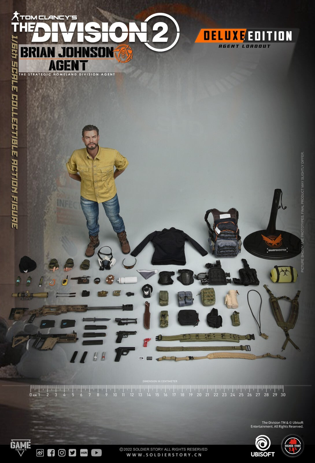 1:6 Soldier Story The Division 2 Agent Brian Johnson Dark Zone Bag Buttpack