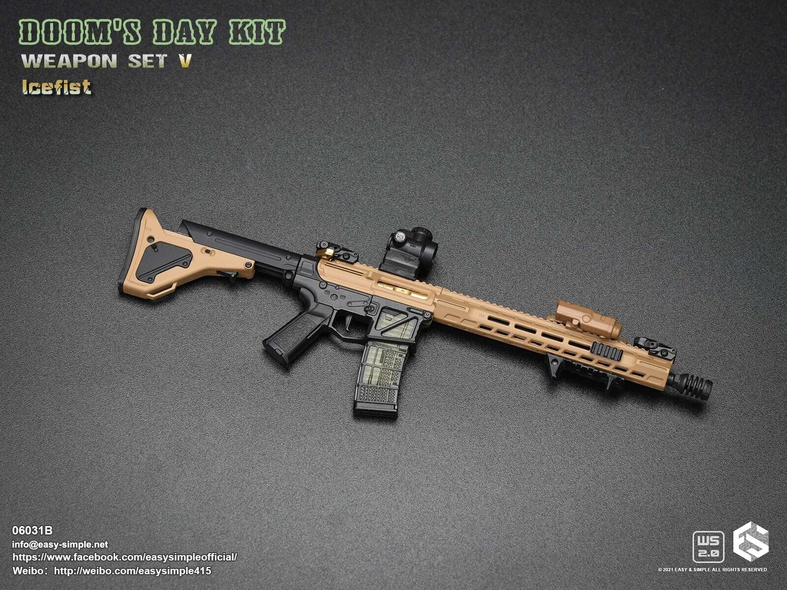 1:6 Easy & Simple Doom's Day Kit V FDE Skeletonized M4 Rifle Set for 12" Figures