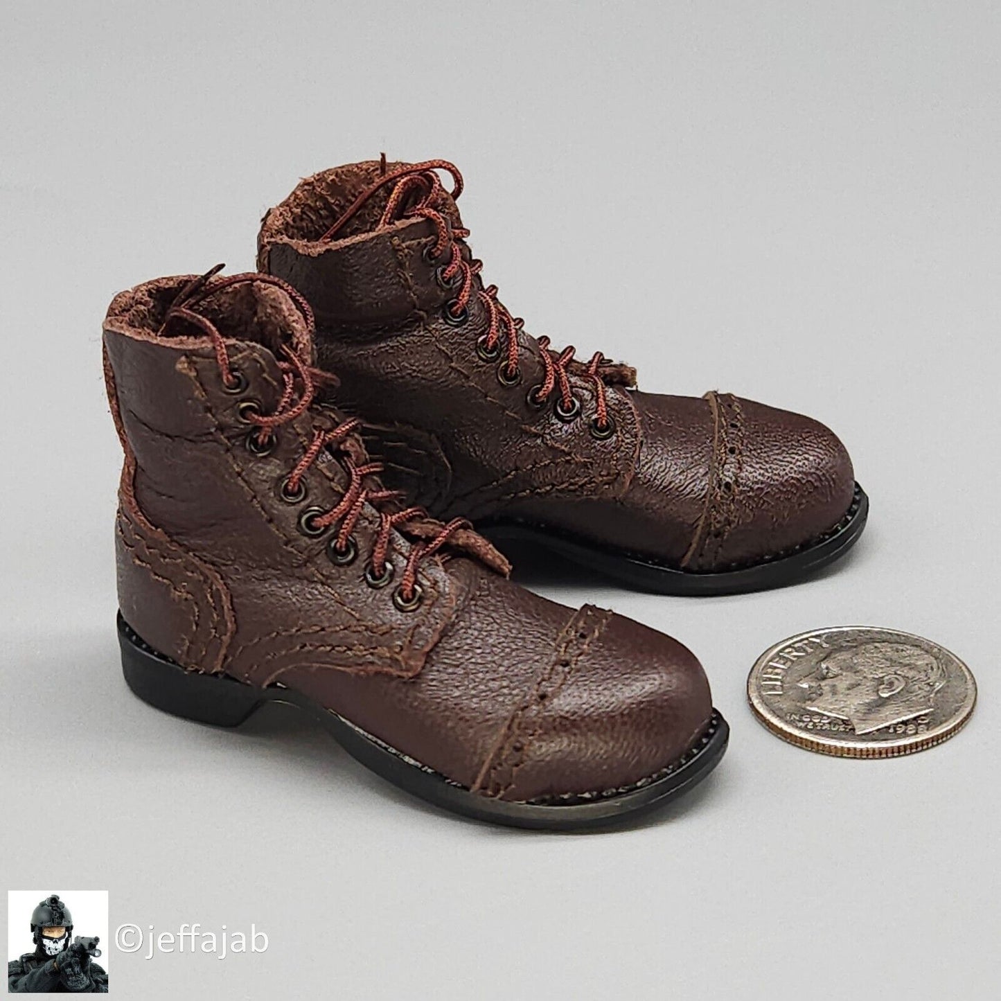 1:6 scale DiD WWII Sergeant Horvath Service Shoes Boots for 12" Figures