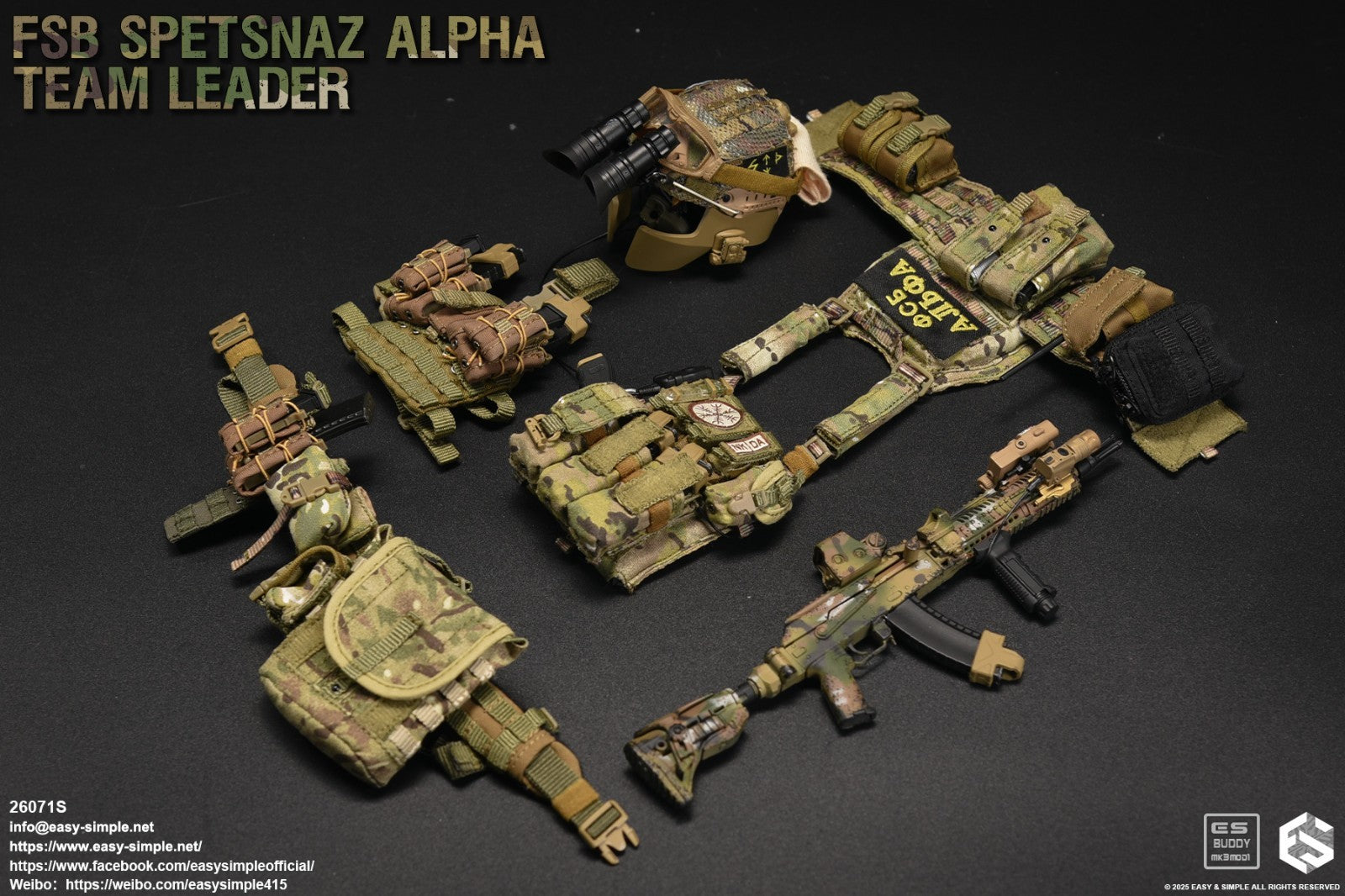 1:6 scale Easy & Simple Russian ALPHA Team Leader Multicam Flashbang Pouch