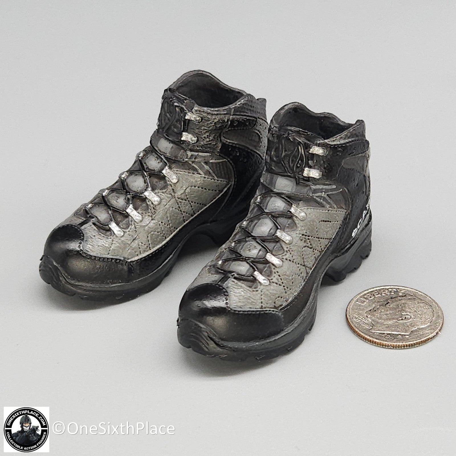 1:6 scale Easy Simple Scarpa GTX Shoes (Grey) for 12" Figures