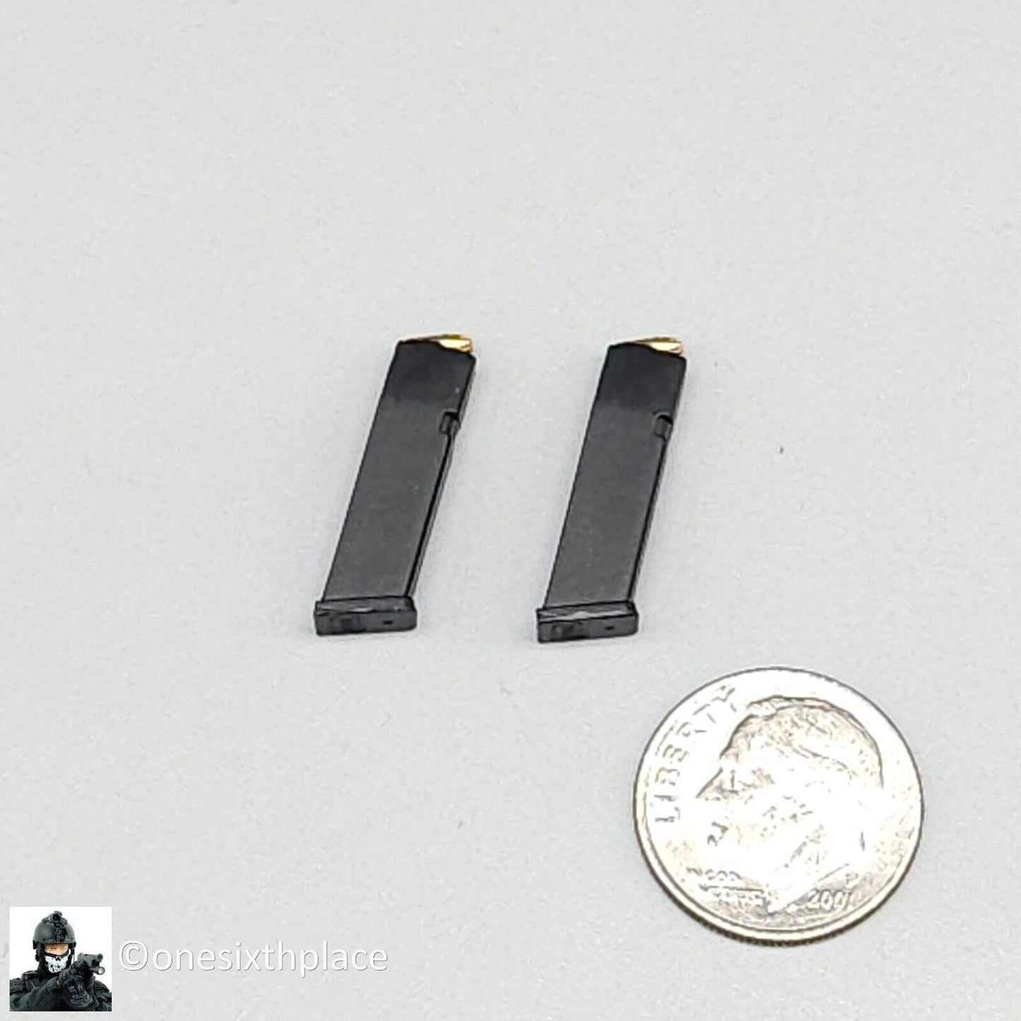 1:6 scale Easy & Simple 9mm Pistol Ammo Mag (x2) for 12" Figures