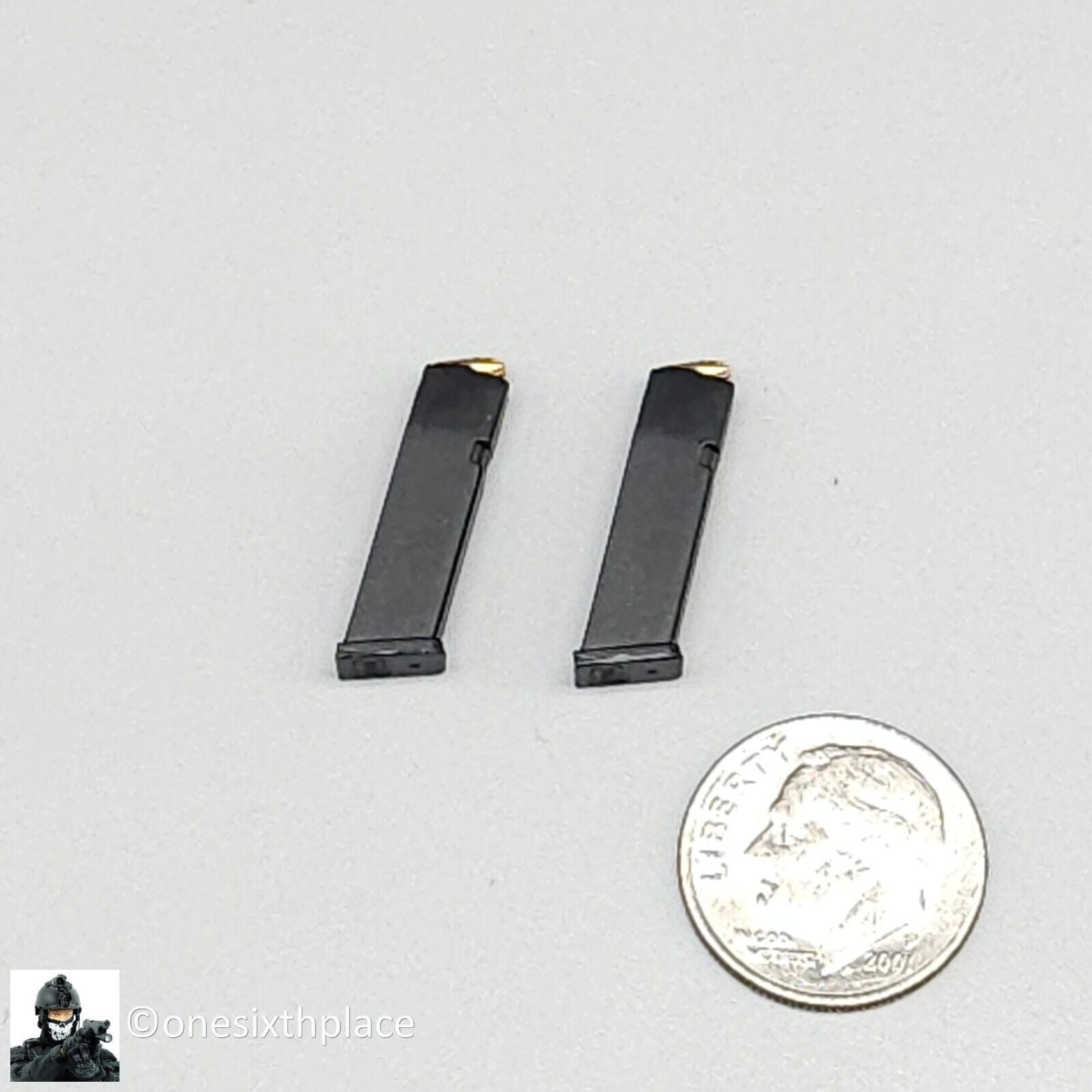 1:6 scale Easy & Simple 9mm Pistol Ammo Mag (x2) for 12" Figures