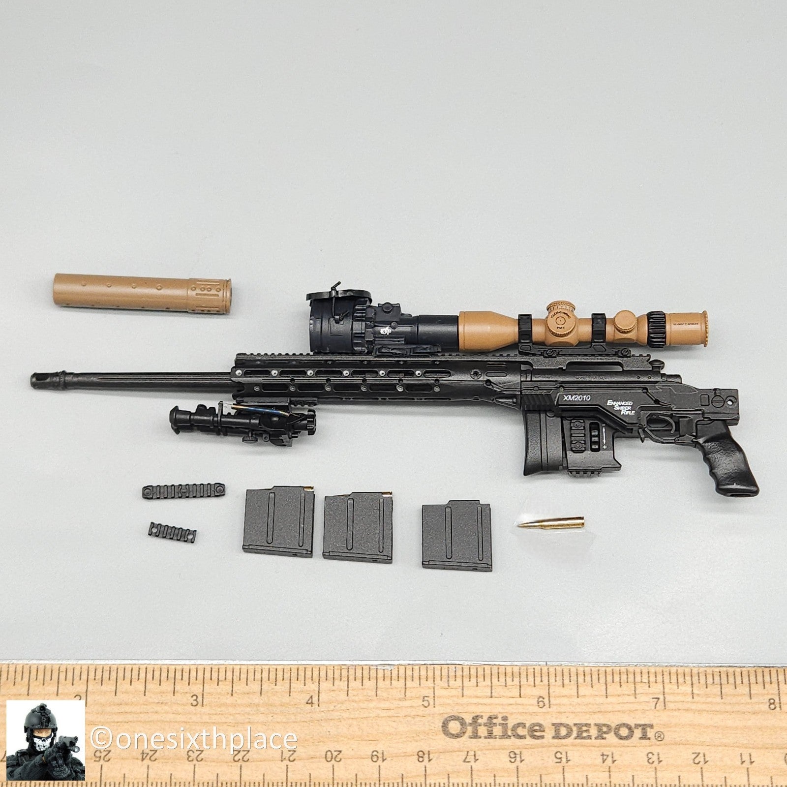 1:6 scale Easy & Simple Special Forces Sniper XM2010 .338 Rifle for 12" Figures