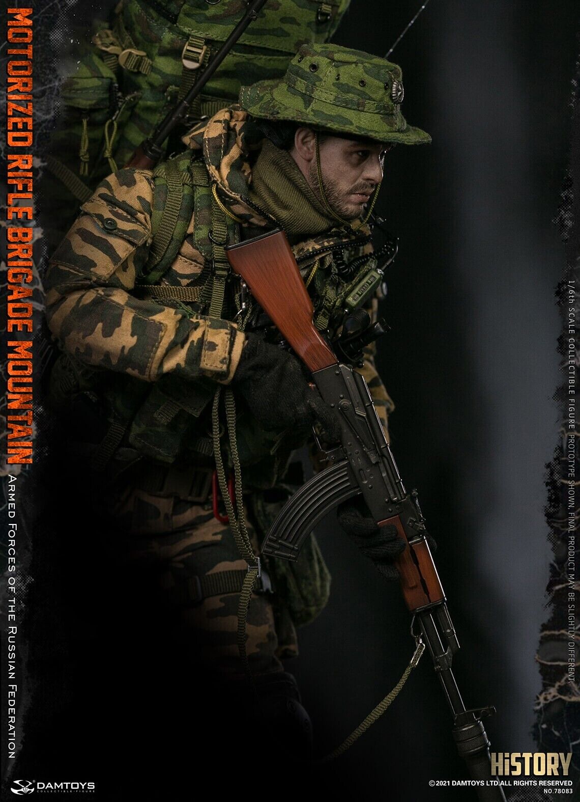 1:6 DamToys Russian Motorized Brigade AKM Rifle w/ Grenade Launcher 12" Figure