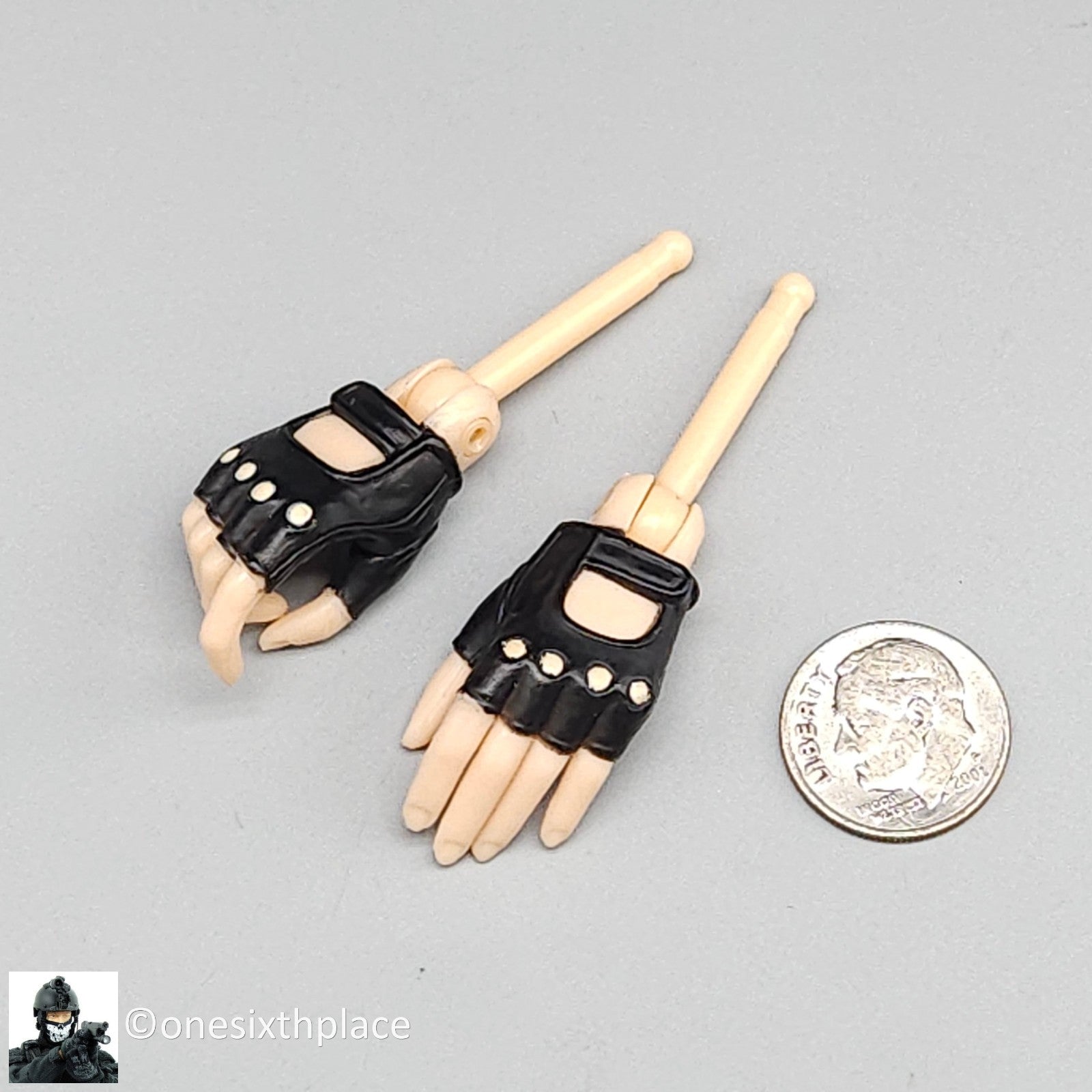 1:6 scale BBI Cy Girl Female Fingerless Black Gloved Hands for 12" Figures
