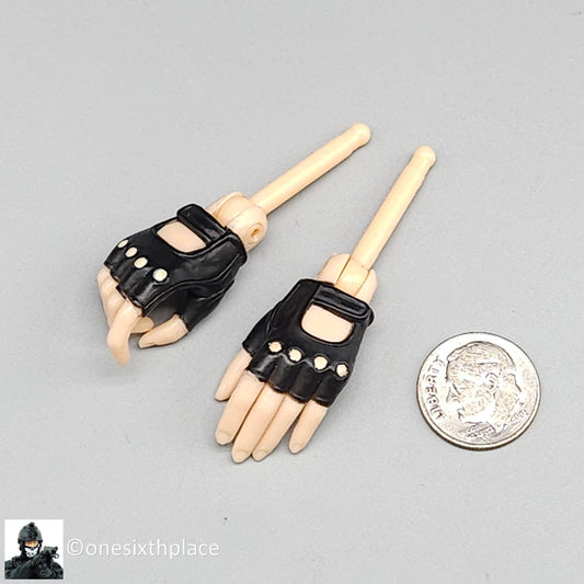 1:6 scale BBI Cy Girl Female Fingerless Black Gloved Hands for 12" Figures