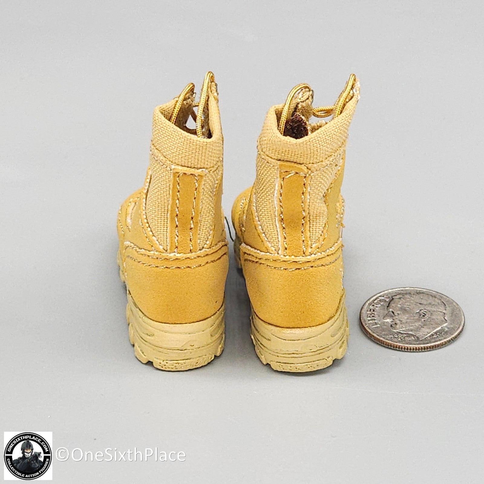1:6 scale DiD US Army ACU Combat Uniform Tan Boots (Foot Type) for 12" Figures