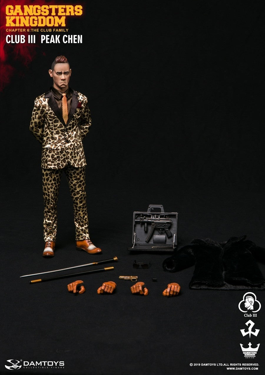 1:6 scale DamToys Gangster's Kingdom Peak Chen Male Head Sculpt for 12" Figures