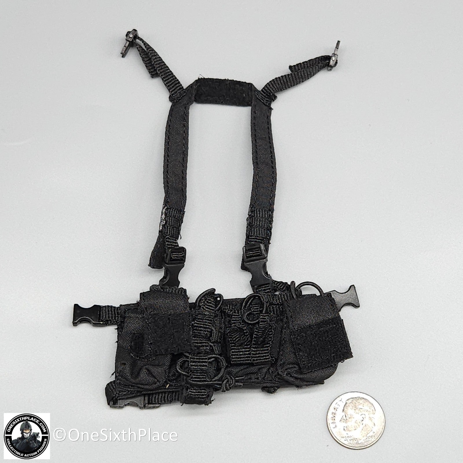 1:6 scale Fire Girl Female CQB Tactical Agent Black Chest Rig for 12" Figures