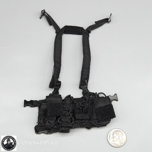 1:6 scale Fire Girl Female CQB Tactical Agent Black Chest Rig for 12" Figures