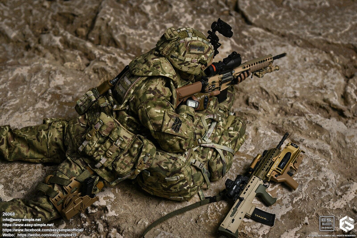1:6 scale Easy & Simple British Army Brigade of Gurkhas Tan Sunglasses