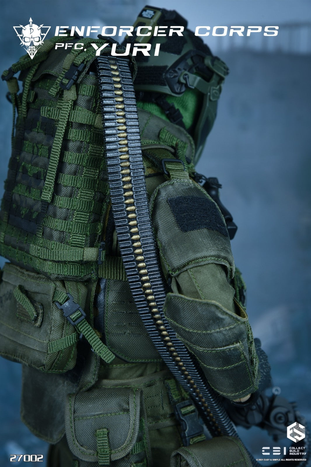1:6 Easy & Simple CBI Enforcer Yuri M134 Minigun w/ Plate Carrier Set 12" Figure