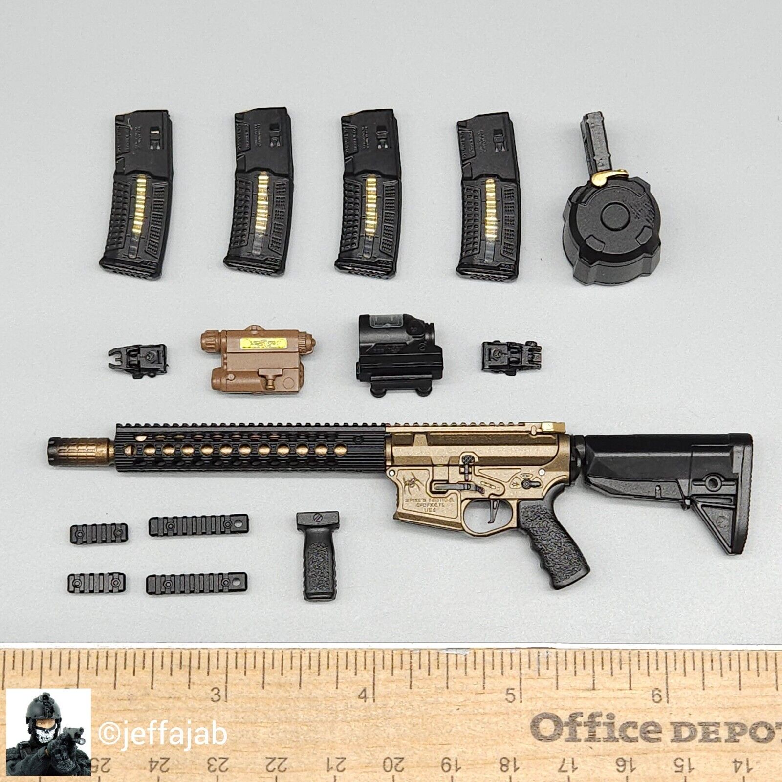 1:6 Easy & Simple Doom's Day Kit V Gold ST15 M4 Rifle Set for 12" Figures