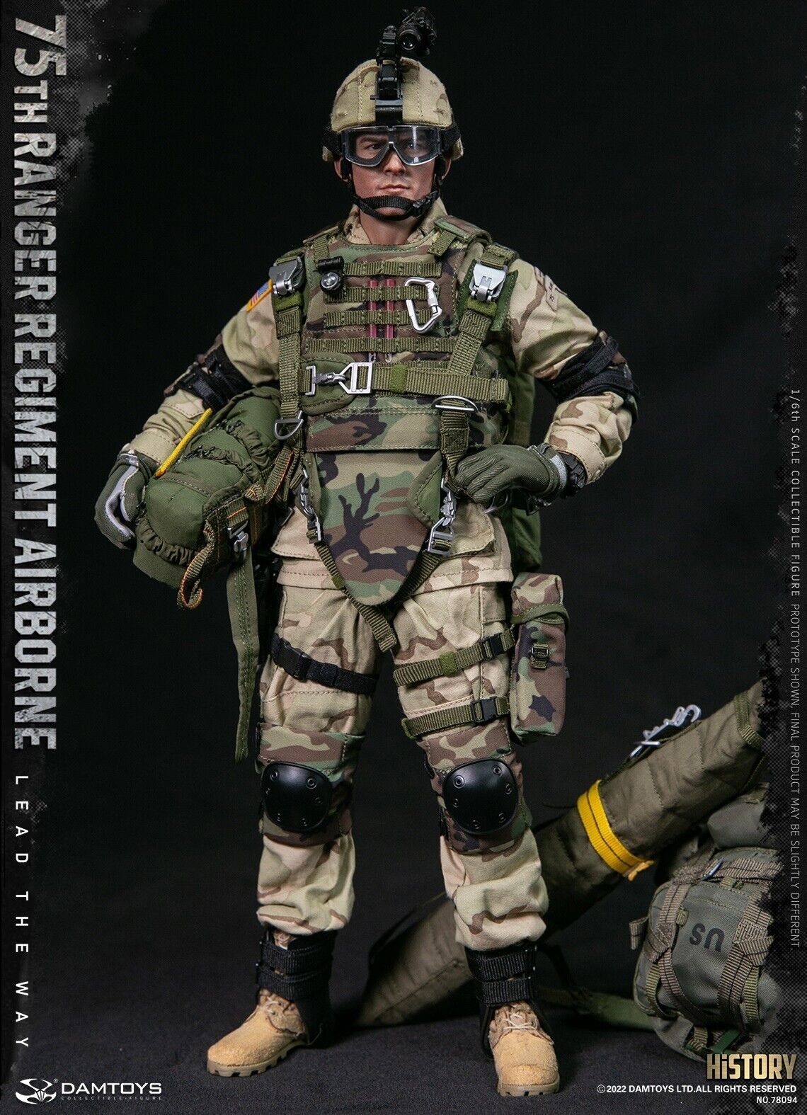 1:6 scale DamToys 75th Ranger Regiment Airborne 12" Figure 78094