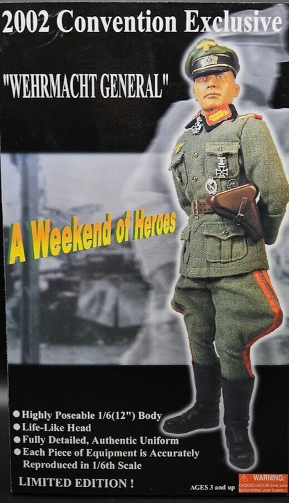 1:6 Weekend of Heroes 2002 Wehrmacht General Male Head Sculpt for 12" Figures