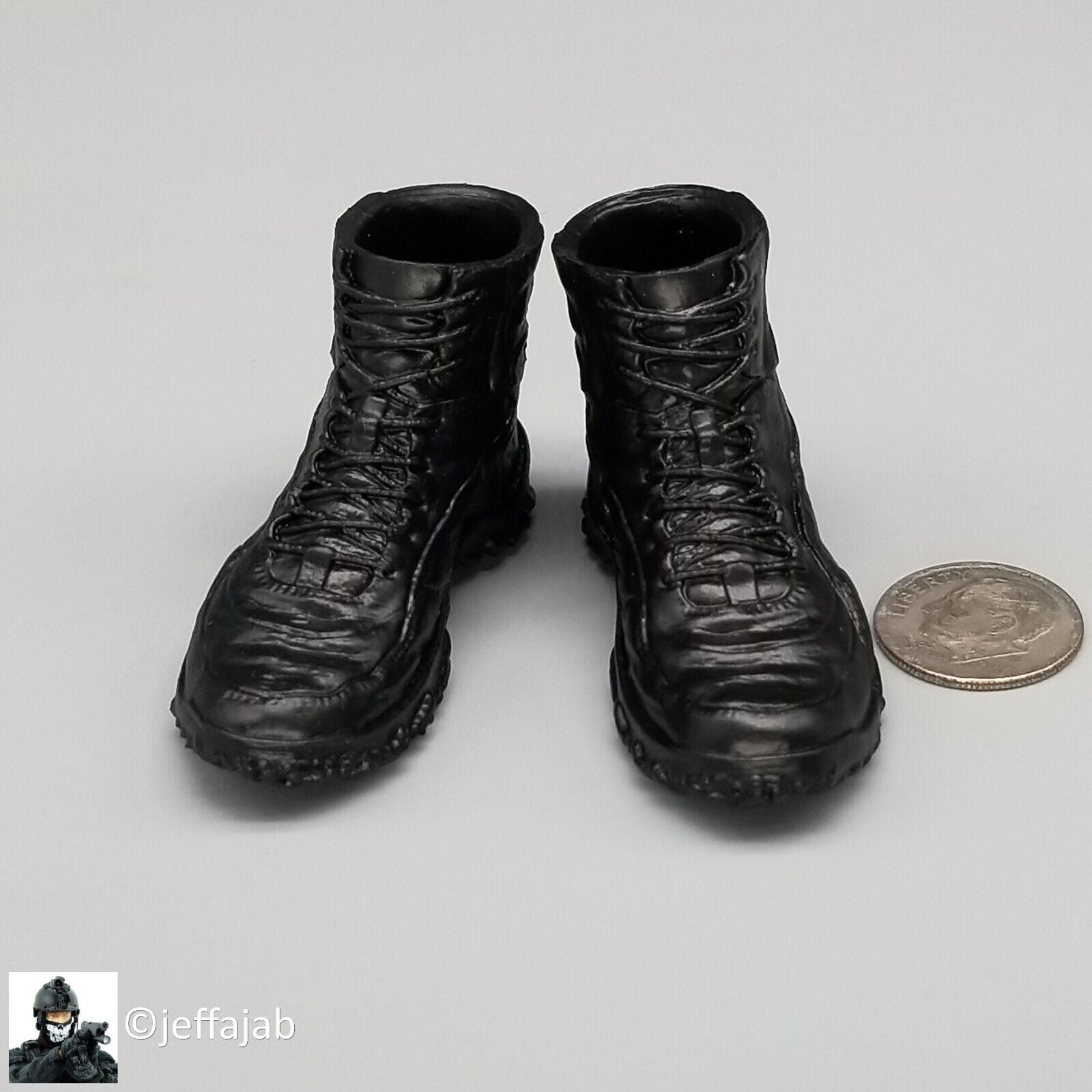 1:6 Very Hot Toys CQB Black Tactical Boots for 12" Figures VHT CIA PMC