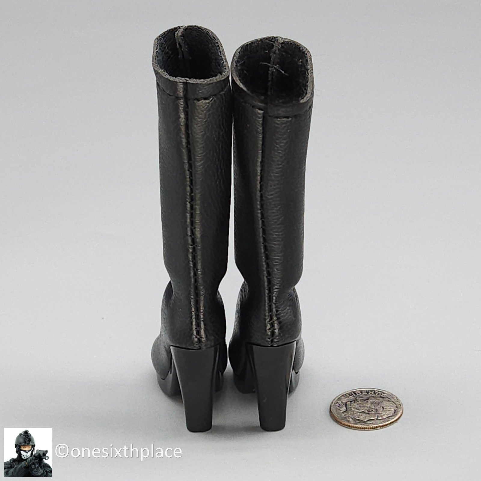 1:6 Triad Toys Boot Female Black High Heel Boots (Peg Type) for 12" Figures