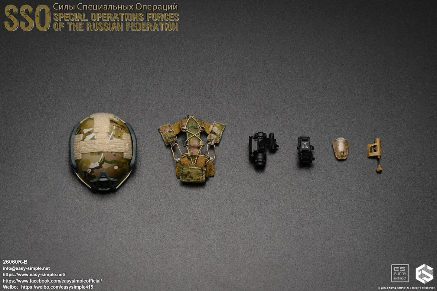 1:6 Easy & Simple Russian Special Operations Forces SSO Multicam Helmet w/ NVG
