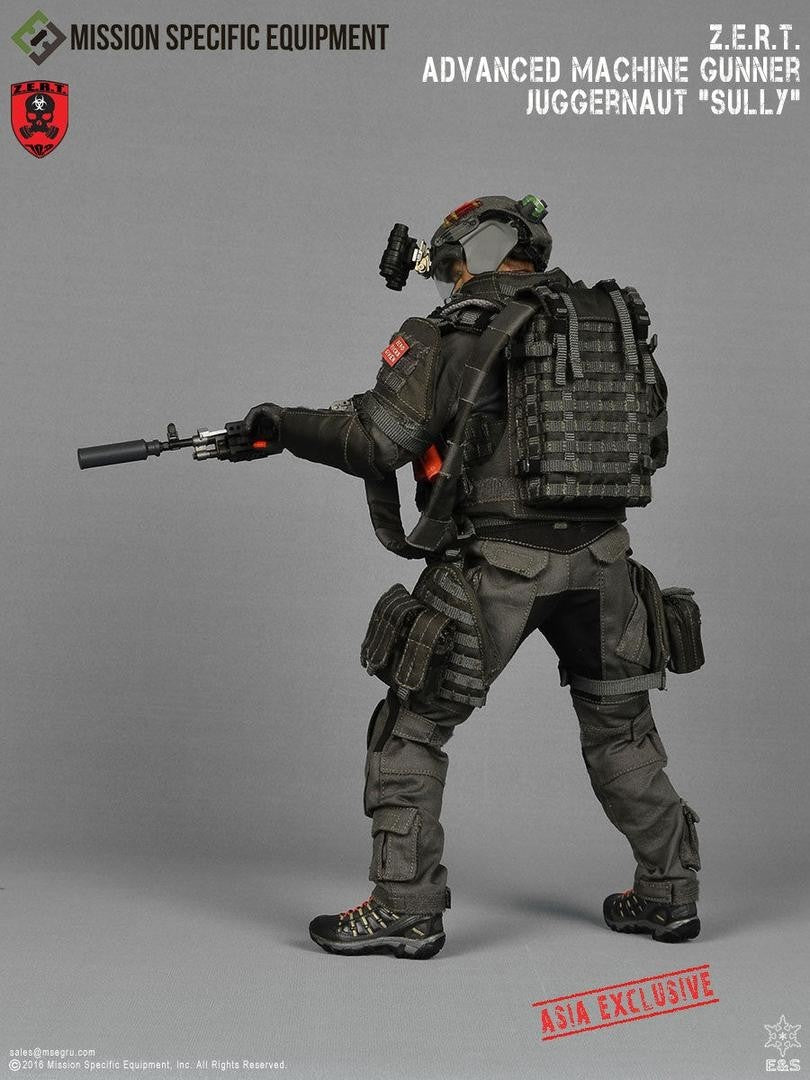 1:6 scale ZERT Juggernaut Sully M240 LMG w/Ammo Belt & MICO Ammo Carrier