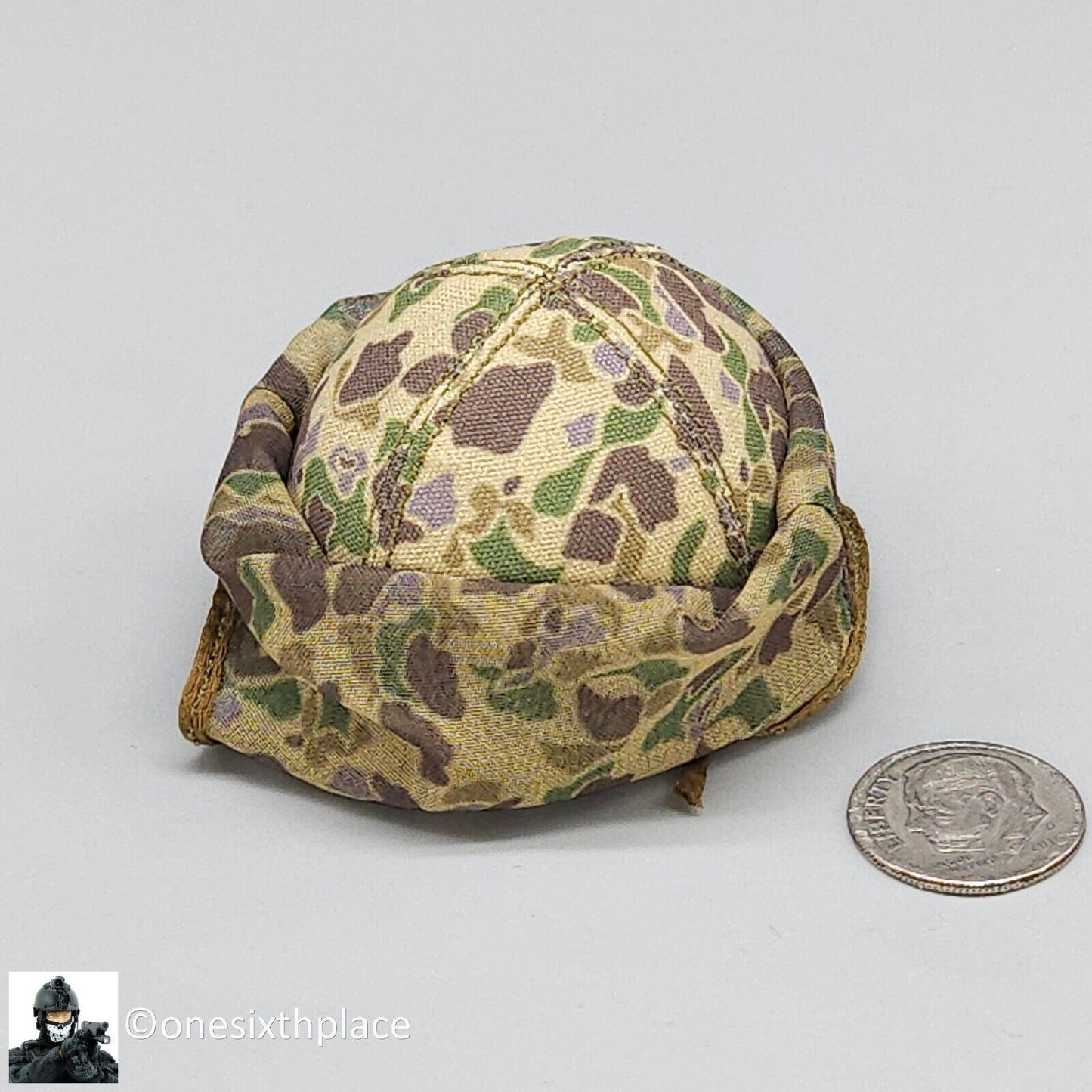 1:6 scale QOrange Vietnam US Marine Corps in Hue Helmet w/ Camo Netting